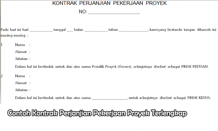 Contoh Kontrak Perjanjian Pekerjaan Proyek Terlengkap